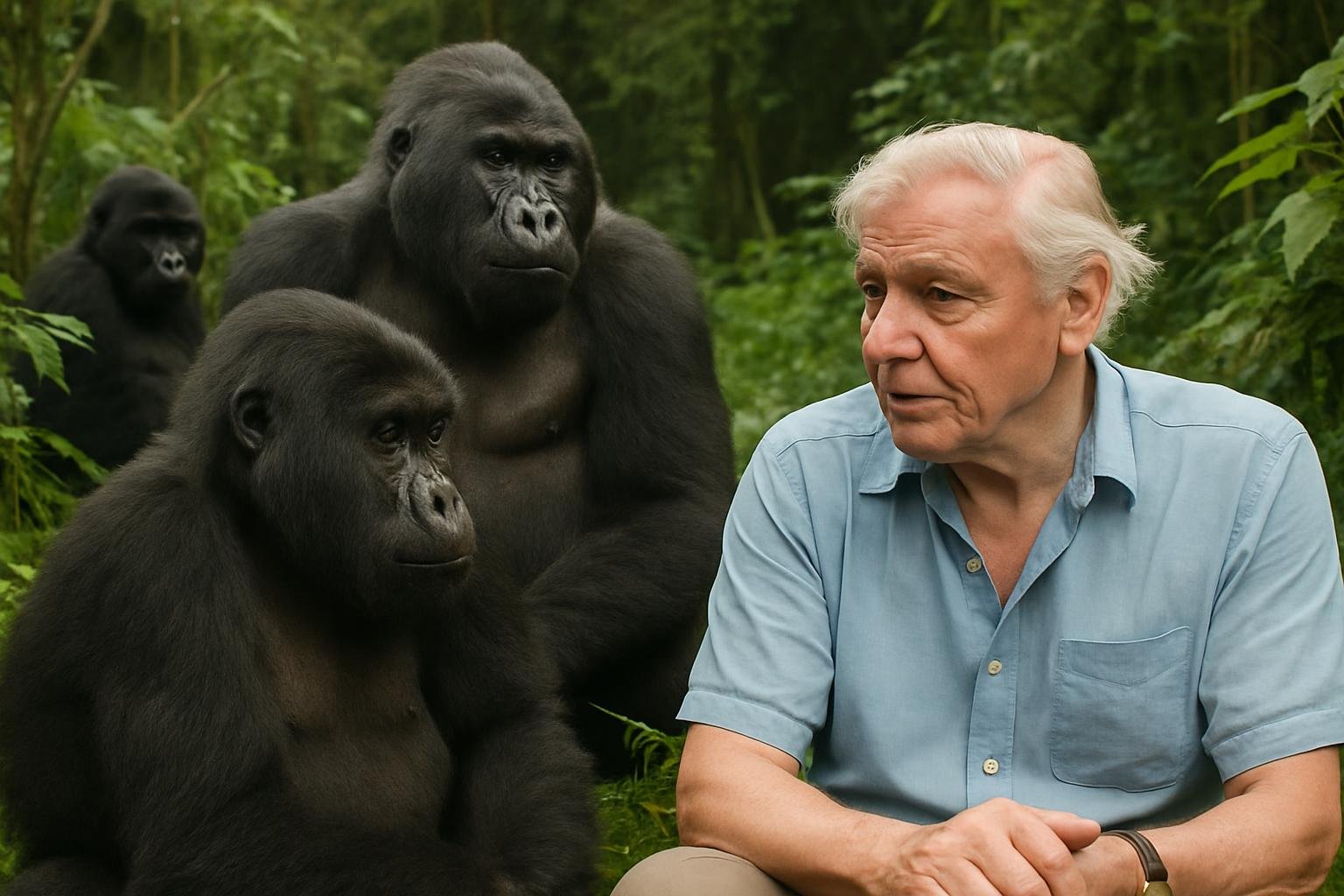 The story behind Attenborough’s iconic TV encounter with gorillas